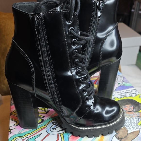 Jeffrey Campbell Shiny Black Combat Boots - Picture 4 of 5